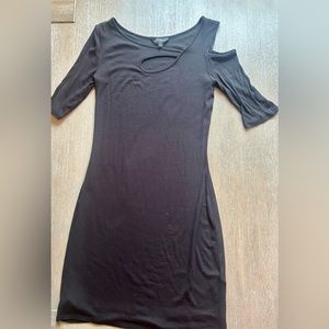 Little black dress with flirty neckline!